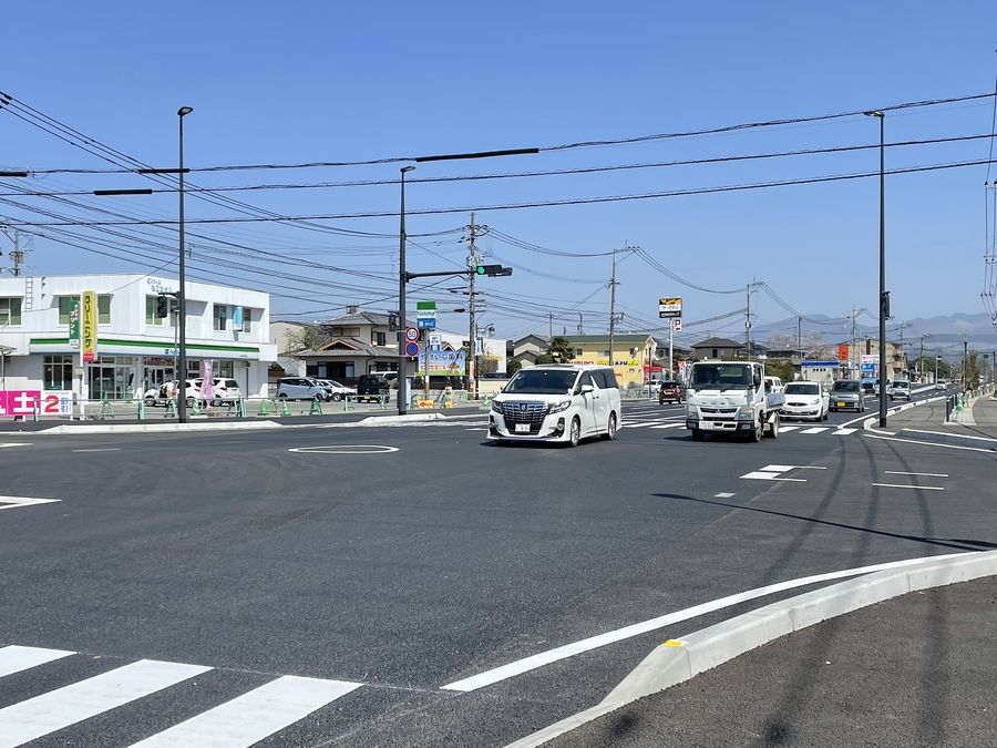 益城町広崎・県道熊本高森線拡幅工事で一部開通