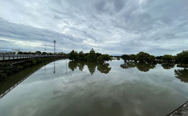 熊本・江津湖花火大会会場（水前寺江津湖公園・広木地区）線状降水帯により水没